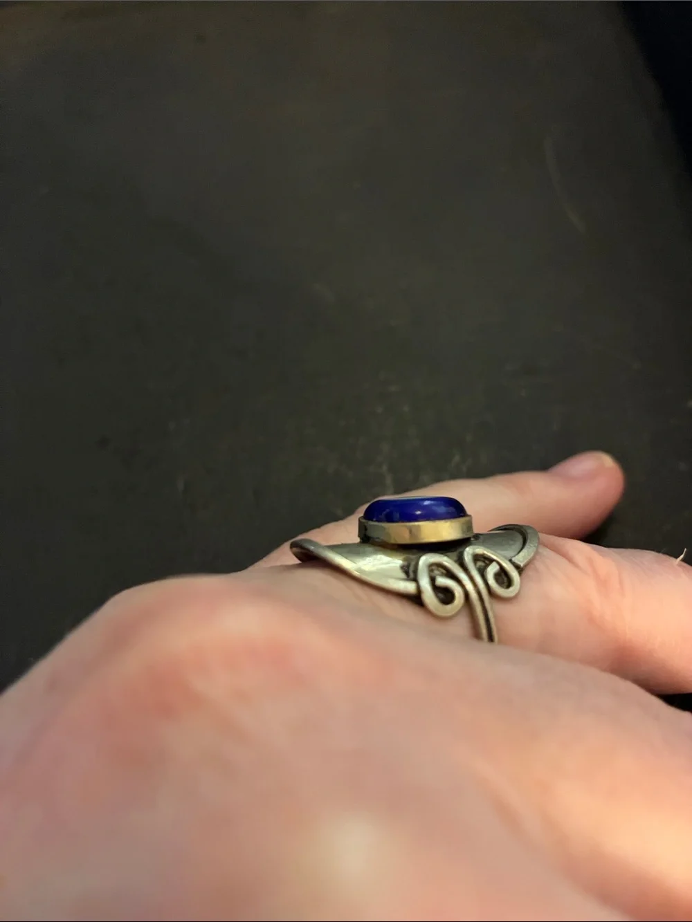 Evil Eye Gold-Tone Statement Ring with Blue Accent. NWOT
